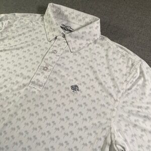 Straight Down Mens Palm Tree Print Golf Polo Shirt Short Sleeve Medium Graphic